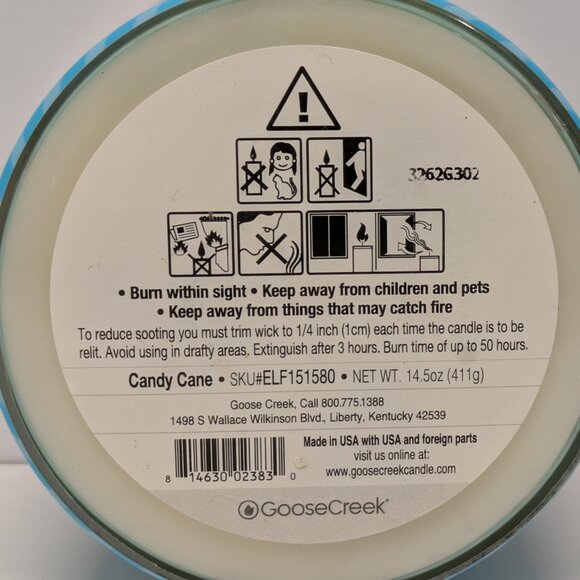 NEW! Goose Creek Candy Cane Triple-Wick Jar Candle, 14.5oz. - Picture 3 of 3